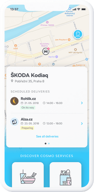 Kofferraum-Lieferung App für Škoda AUTO Digilab, UX/UI, 2018